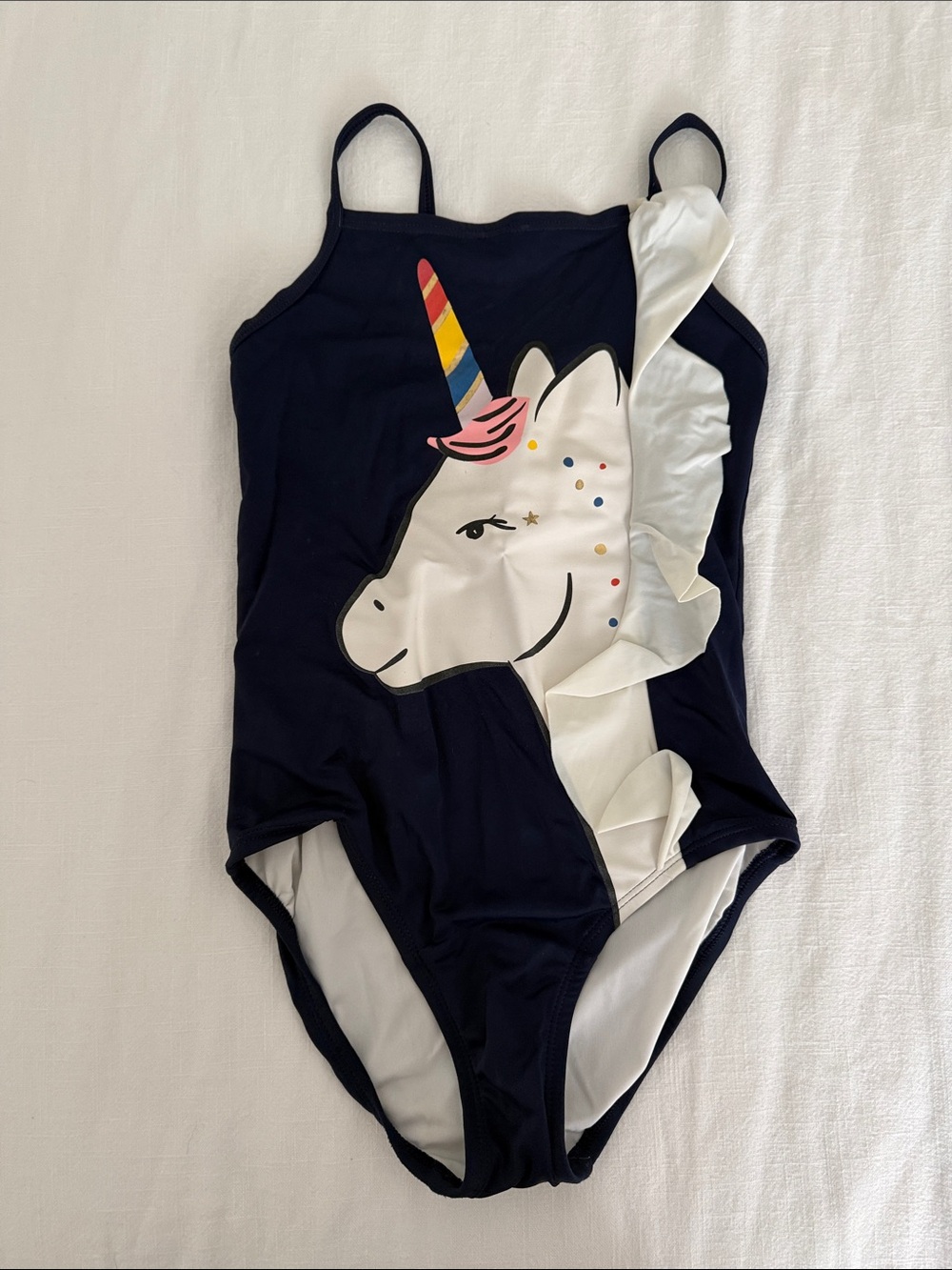 Hanna Andersson navy and white swimsuit top